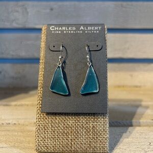 Charles Albert Aqua Sterling Silver Earrings